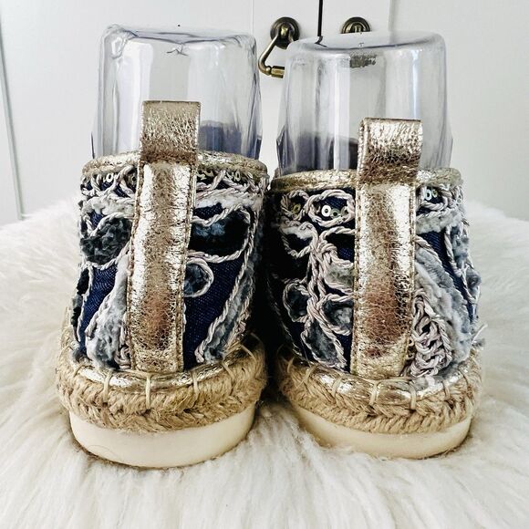 Patrizia by Spring Step Agleam Skym Blue Jeweled Embroidered Jute Shoes EU38 US8 - Picture 6 of 9